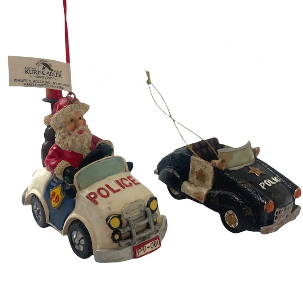 Vintage Christmas Ornaments Kurt Adler Police Rare Retired Limited Collectible